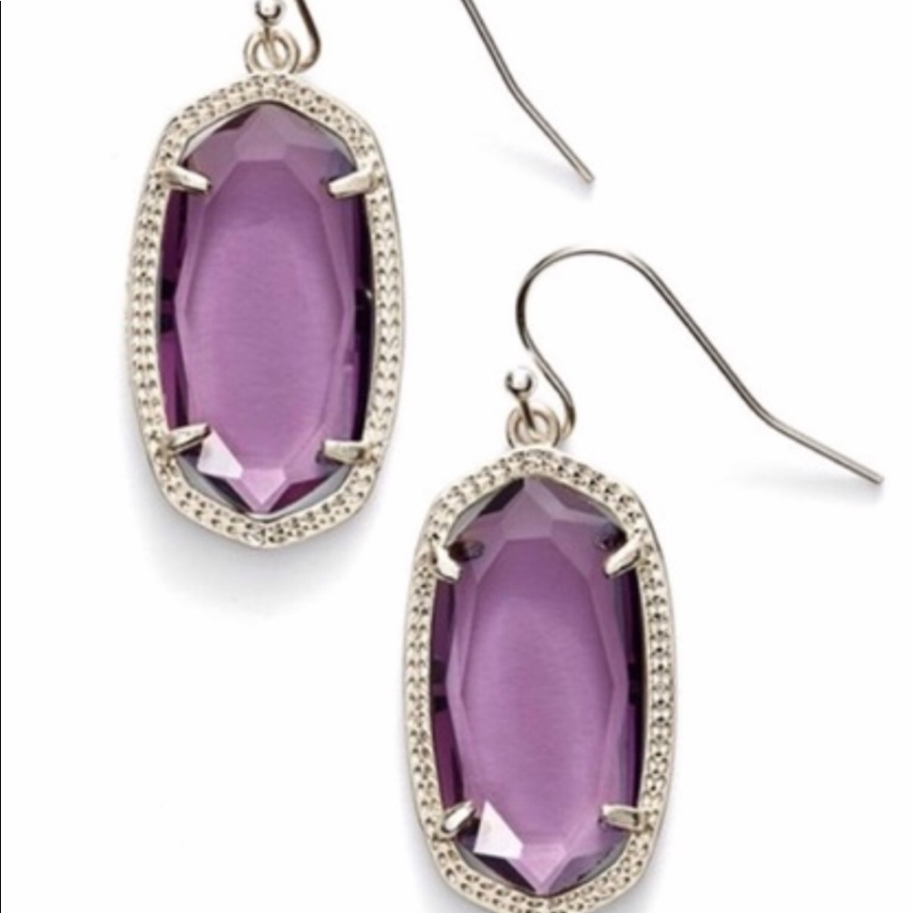 Kendra Scott Amethyst “Dani” Earrings with Bag